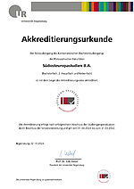 Akkreditierungsurkund Südosteuropastudien B.A.