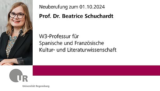 Neuberufung zum 1.10.2024: Prof. Dr. Beatrice Schuchardt, W3-Professur für Spanische und Französische Kultur- und Literaturwissenschaft