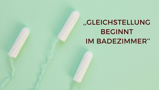 drei Tampons vor pastellgrünem Hintergrund mit dem Schriftzug 